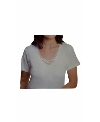 Set 3 Pezzi T - Shirt Donna Girocollo Lana Cotone Leable Art 95 Made in Italy
