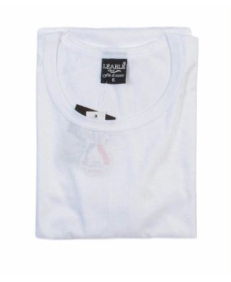 Set 3 Pezzi T - Shirt Uomo Filo di Scozia Leable Art 1421 Tg 8 - 9 Bianco Made In Italy