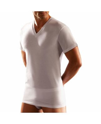 Set 6 T - Shirt Uomo Cagi Manica Corta Scollo a V Art 1305 Bianco Cotone