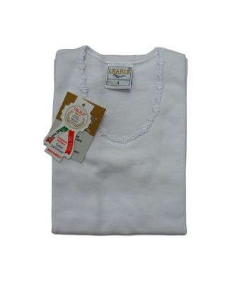 Set 3 Pezzi T - Shirt Bambina Cotone Felpato Leable Art 236 Bianco