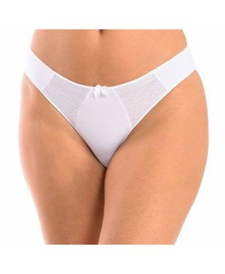 Selene 3077 Slip Micro Tulle Ricamato Fiocco Set 3 Pezzi Donnarn