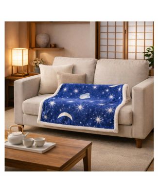 LovelyHome Coperta Plaid Moon Singolo 130x160 cm Calda e Morbida
