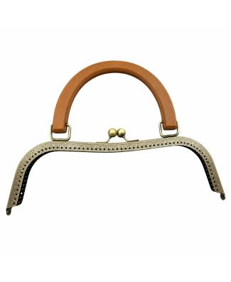 Tre Sfere Chiusura Clic Clac con Legno 26 Cm Per Borse E Uncinetto