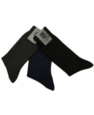 CALZITALY 2 Paia Calze Cotone Uomo Morbide ed Elasticizzate | Calze Alte per Vestito Uomo | Calze a Righe Orizzontali | Blu e Grigio | 39/42, 43/46 | Made in Italy