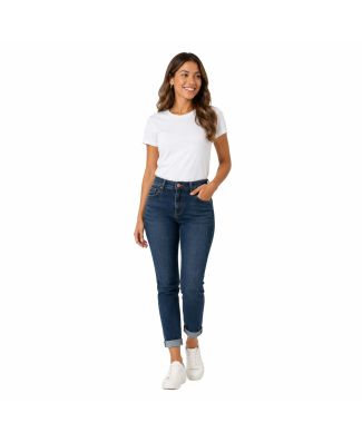 Iber Brenda Jeans Denim Super Stretch Slim Con Risvolto Donna
