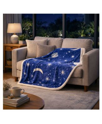 LovelyHome Coperta Plaid Moon Singolo 150X200cm Calda e Morbida