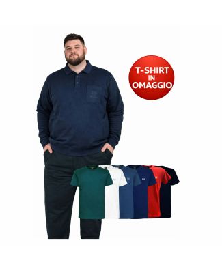Be Board Tuta Completa Invernale Polo Uomo Con T Shirt Casuale In Omaggio Taglie Forti