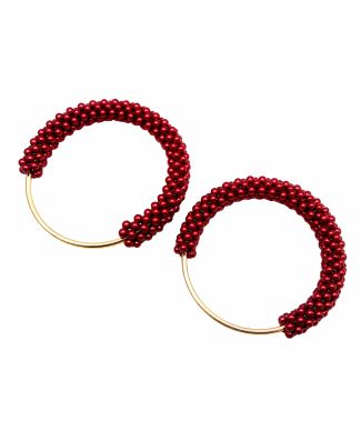 Tre Sfere Set 2 Pezzi Manici Cerchio Con Perle Per Borse Unica