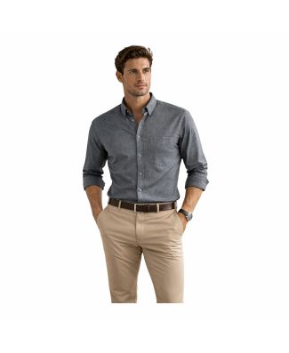 Sea Barrier Camicia Flanella Cariddi Manica Lunga in Morbido Puro Cotone da 4XL a 6XL Modello Regolare Botton Down con Taschino Uomo Taglie Forti