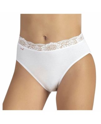 Lacoin 357 Slip Midi Cotone Elasticizzato Con Pizzo Set 6 Pezzi Donnarn