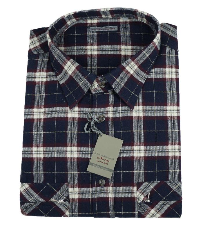 Camicia Uomo Manica Lunga Flanella Sea Barrier Extra Taglie Forti Art Moena Conf