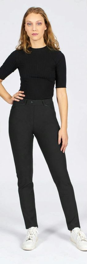 Iber Pantalone Anya Lungo Punto Milano Elasticizzato Donna