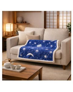 LovelyHome Coperta Plaid Moon Singolo 130x160 cm Calda e Morbida