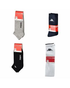 Kappa Set da 9 Paia di Calze Fantasmino  Corte  Ciclista  Lunghe Morbide Confortevoli per Attività Sportive e Tempo Libero Modello Unisex