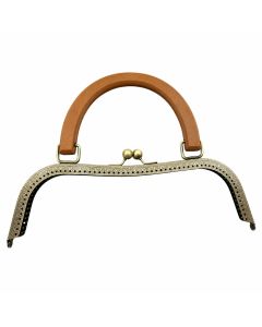 Tre Sfere Chiusura Clic Clac con Legno 26 Cm Per Borse E Uncinetto