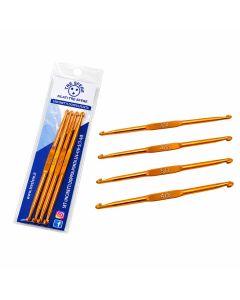 Tre Sfere Set 4 Pezzi Uncinetti Tunisini Doppia Punta 14 Cm