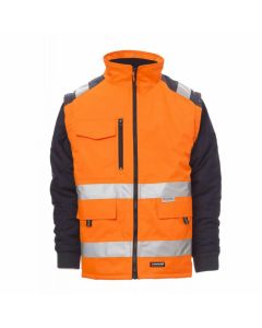 Giubbino da Lavoro Alta Visibilita Resistente Comodo Catarinfrangente Con ZIp e Tasche Capienti Unisex