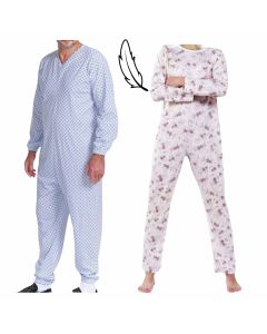 Tutone Sanitario in Cotone Leggero Set da 1 o 3 Pezzi da S a 4XL Modello con Zip Posteriore Morbido Comodo Ideale per Anziani Allettati RSA Unisex Made in Italy