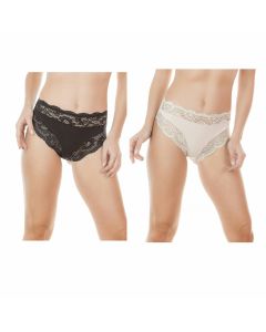 Jadea 6 Pezzi Slip Vita Alta Rifiniti Con Pizzo in Cotone Modal Morbido e Traspirante Stile Comodità e Qualità Impeccabile rn
