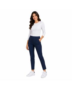 Carla Ferroni 16020 Pantalone Capri Bengalina Elasticizzato Donna