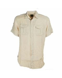 Tipos Camicia Manica Corta in Puro Lino Leggera Traspirante Uomo Made in Italy Taglie Forti