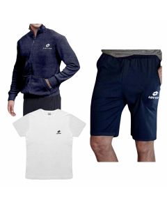Lotto Completo 3 Pezzi con Felpa 1103 Bermuda1101 e Tshirt 1100 OMAGGIO Completo Estivo Cotone Uomo