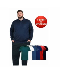 Be Board Tuta Completa Invernale Polo Uomo Con T Shirt Casuale In Omaggio Taglie Forti