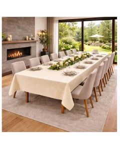 LovelyHome Tovaglia Queen 16 Posti Antimacchia 140x300 Jacquard Idrorepellente