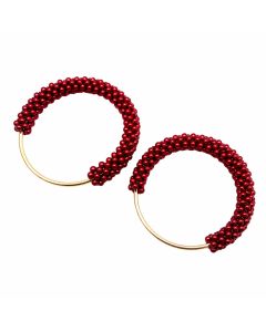 Tre Sfere Set 2 Pezzi Manici Cerchio Con Perle Per Borse Unica