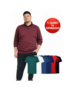 Be Board Tuta Completa Invernale Mezza Zip Uomo Con T Shirt Casuale In Omaggio Taglie Forti