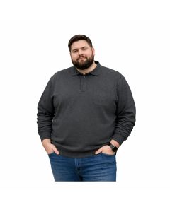 Be Board Felpa a Polo Felpata 9028 Uomo Taglie Forti