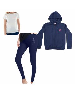 Lotto Completo 3 Pezzi con Leggings 1010 Felpa 1019 e Tshirt 1011 OMAGGIO Estivo Cotone Donna