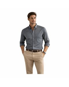 Sea Barrier Camicia Flanella Cariddi Manica Lunga in Morbido Puro Cotone da 4XL a 6XL Modello Regolare Botton Down con Taschino Uomo Taglie Forti