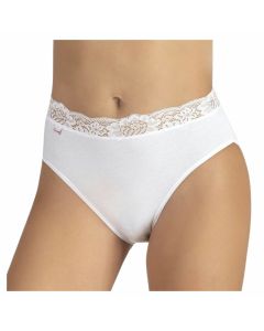 Lacoin 357 Slip Midi Cotone Elasticizzato Con Pizzo Set 6 Pezzi Donnarn