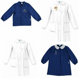 AMBROSINO Grembiule Scuola Elementare Blu Bambino Ricami Variabili Omaggio Incluso Moda Egidio (65